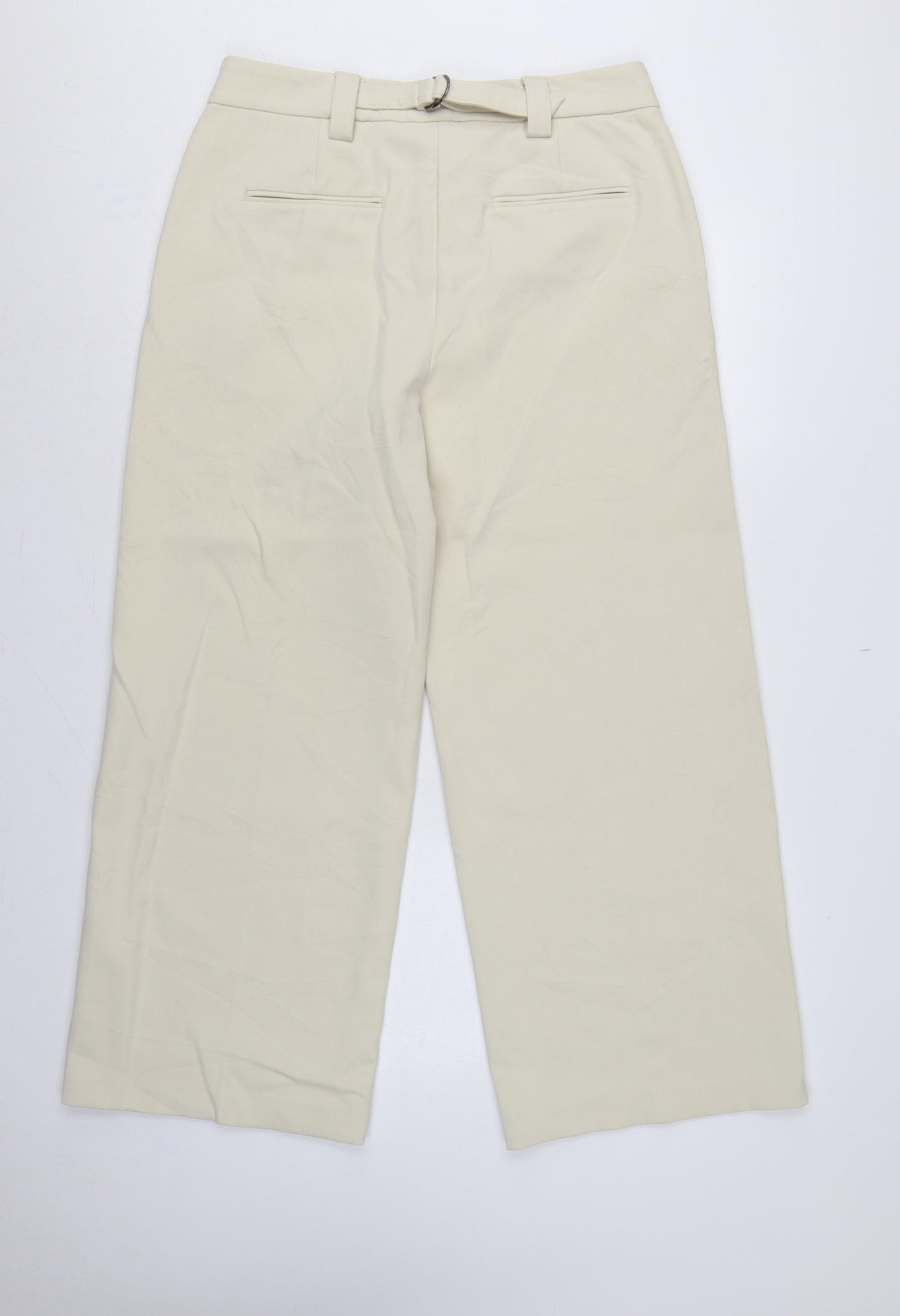 Marks & Spencer Women Ivory UK 14 Wide-Leg Tailored Trousers