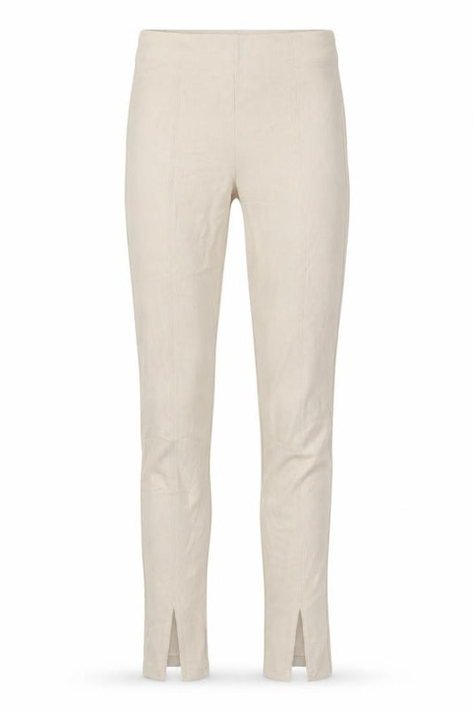 Stradivarius Women Beige S Ribbed High Rise Zip Hem Stretch Leggings