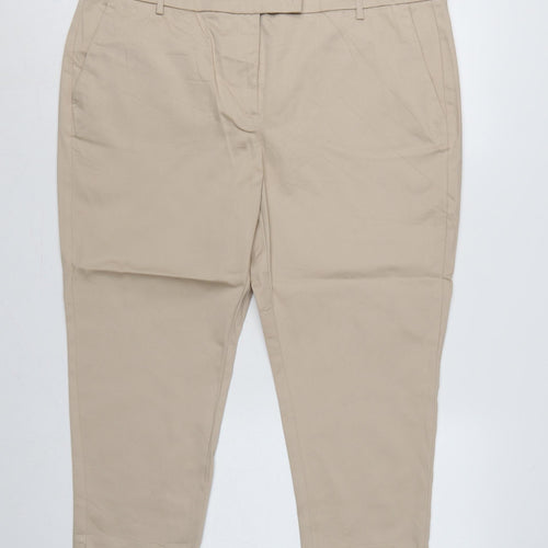 M&S Women’s Beige UK 20 Short Tapered Tailored Trousers