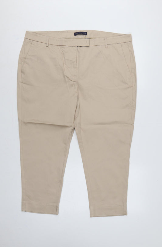 M&S Women’s Beige UK 20 Short Tapered Tailored Trousers