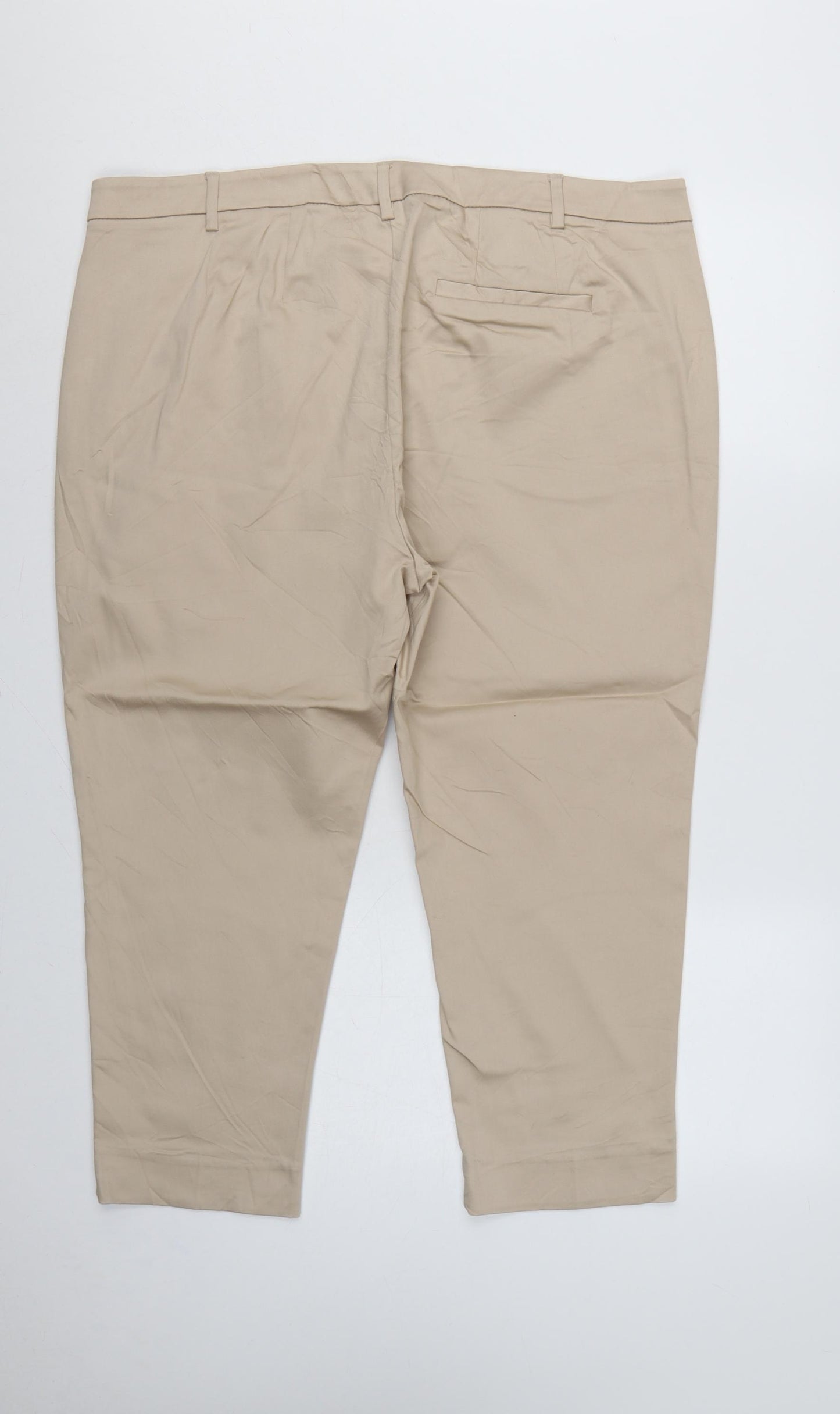 M&S Women’s Beige UK 20 Short Tapered Tailored Trousers
