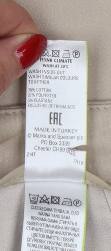 M&S Women’s Beige UK 20 Short Tapered Tailored Trousers