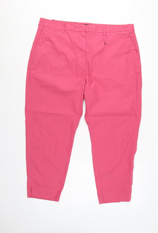 Marks and Spencer Women Pink Size 20 Short Tapered Chino Trousers
