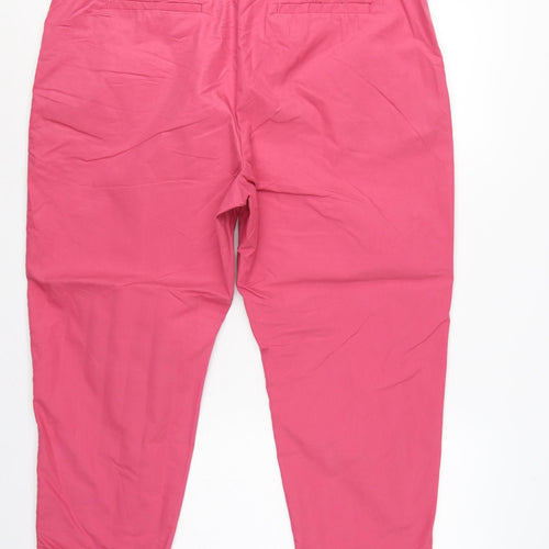 Marks and Spencer Women Pink Size 20 Short Tapered Chino Trousers