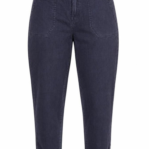M&S Women’s Navy Blue UK 12 Short Cotton Blend Cuffed Jogger Trousers