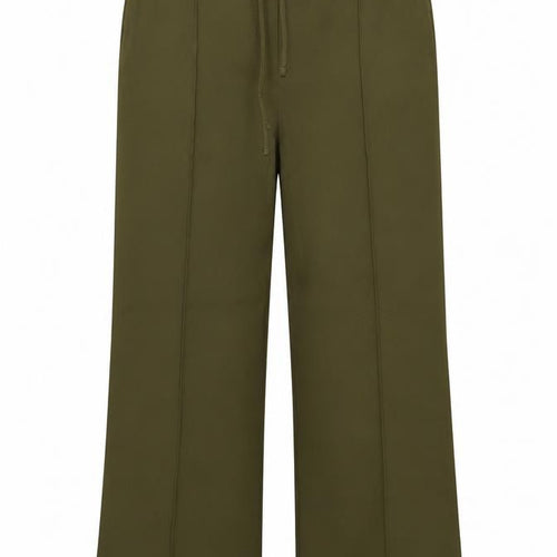Marks and Spencer Women Green UK 18 Regular Wide-Leg Drawstring Trousers