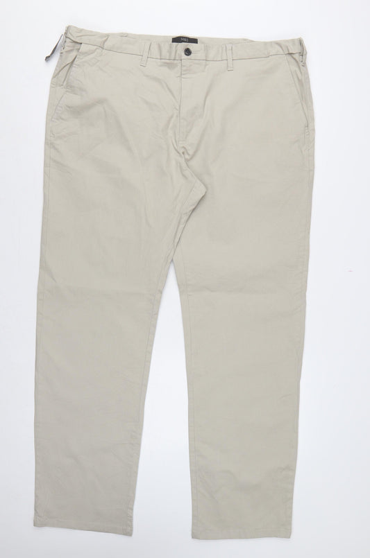 Marks and Spencer Men's Beige 42/33 Regular Stretch Chino Trousers