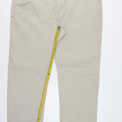 Marks and Spencer Men's Beige 42/33 Regular Stretch Chino Trousers