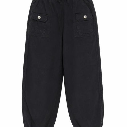 M&S Girls Black Cargo Trousers 10-11 Years Lyocell Drawstring Pockets