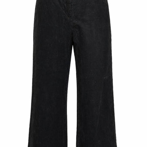 Monki Women’s Black Velvet Flared Trousers UK 10 High Rise