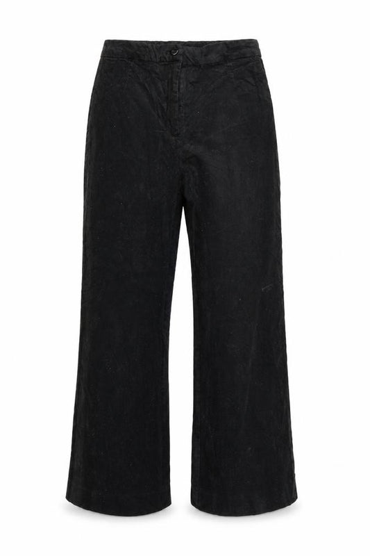 Monki Women’s Black Velvet Flared Trousers UK 10 High Rise
