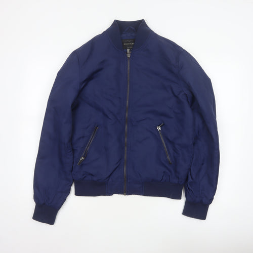 River Island Men's Blue S Padded Bomber Jacket Full Zip