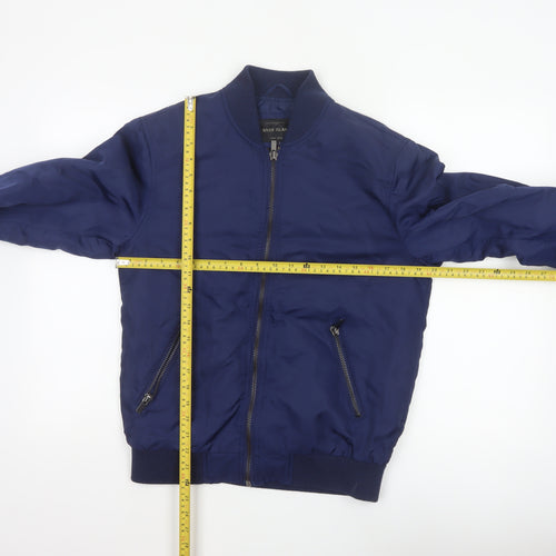 River Island Men's Blue S Padded Bomber Jacket Full Zip
