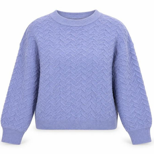 Warehouse Women Purple UK 10 Cable-Knit Crew Neck Viscose Jumper