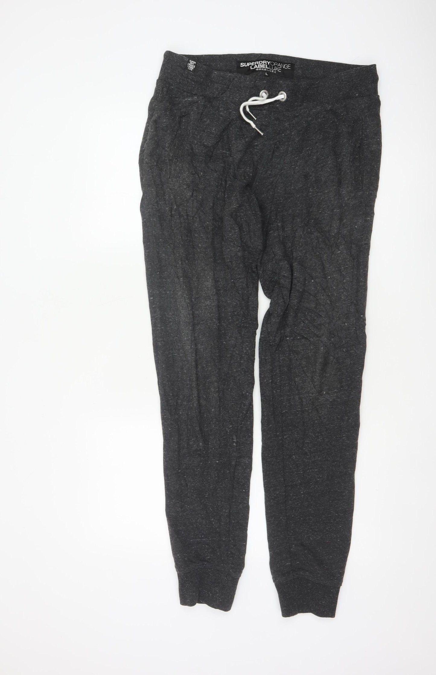 Superdry Men’s Black L Orange Label Luxe Jogger Sweatpants Drawstring