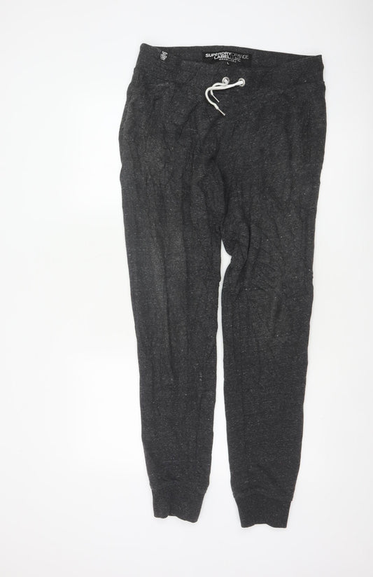 Superdry Men’s Black L Orange Label Luxe Jogger Sweatpants Drawstring