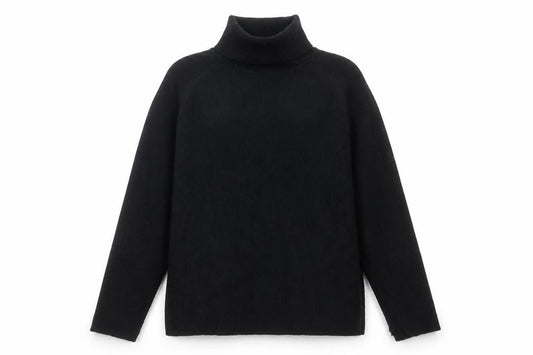 Marks and Spencer Women's Black L Roll Neck Knit Pullover Jumper