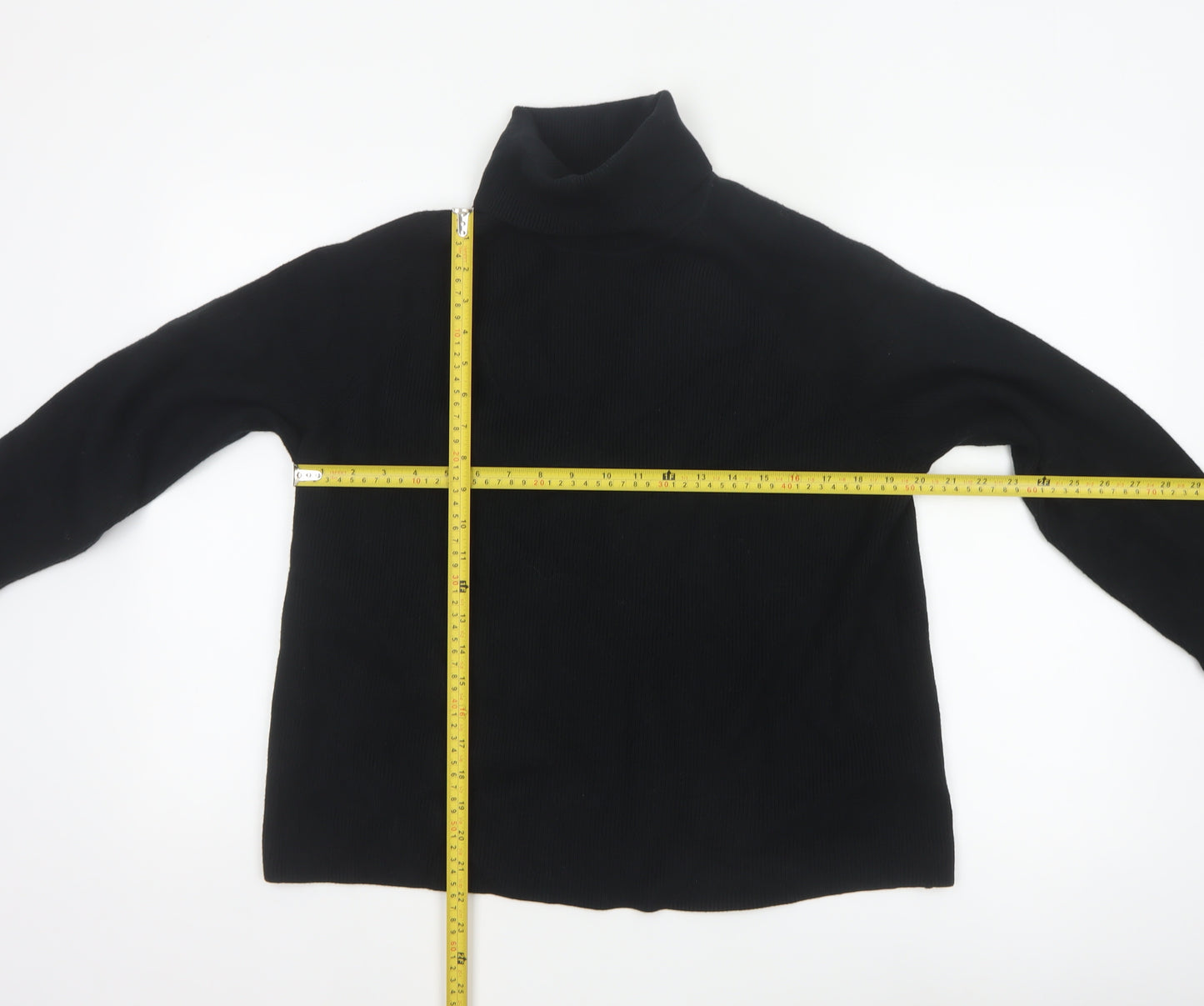 Marks and Spencer Women's Black L Roll Neck Knit Pullover Jumper