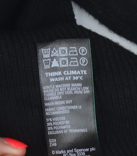 Marks and Spencer Women's Black L Roll Neck Knit Pullover Jumper