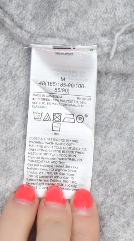 GAP Men’s Grey M V-Neck Button Knit Cardigan Pockets