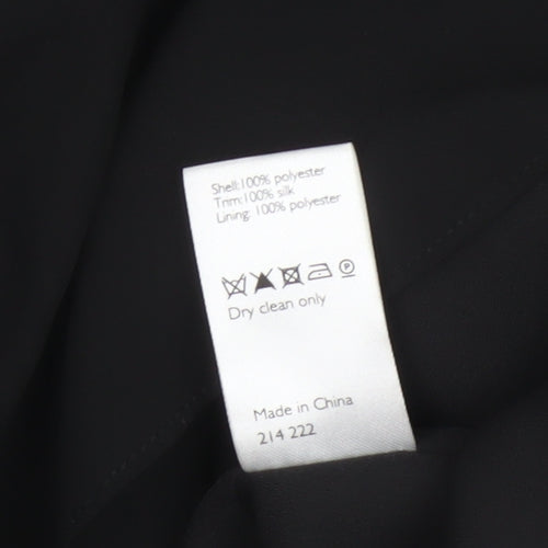 John Lewis Women Black UK 14 Long Chiffon Ruffle Fit & Flare Dress
