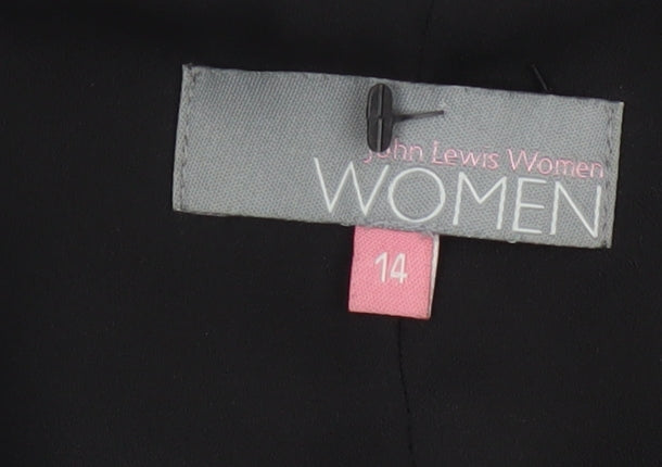 John Lewis Women Black UK 14 Long Chiffon Ruffle Fit & Flare Dress