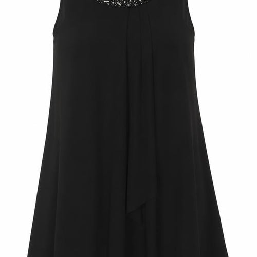 Roman Women Black Size 18 A-Line Beaded Chiffon Formal Dress