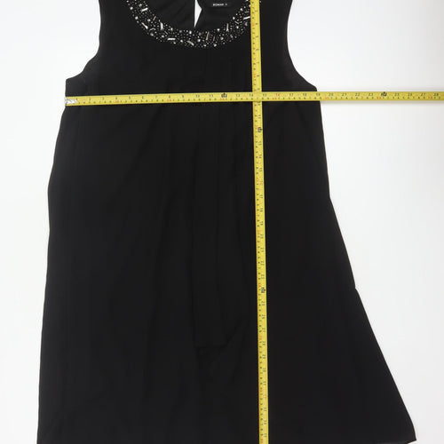 Roman Women Black Size 18 A-Line Beaded Chiffon Formal Dress