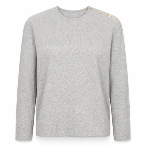 Marks & Spencer Women Grey L Knit Button Shoulder Pullover Jumper