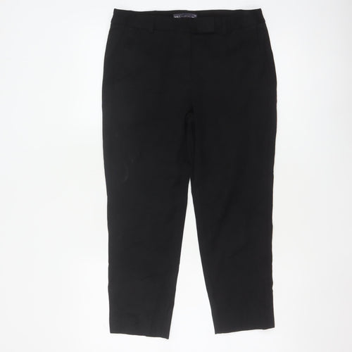 Marks & Spencer Women Black UK 10 Tapered Tailored Work Trousers