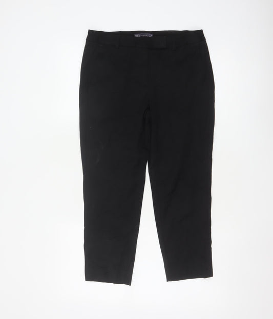 Marks & Spencer Women Black UK 10 Tapered Tailored Work Trousers