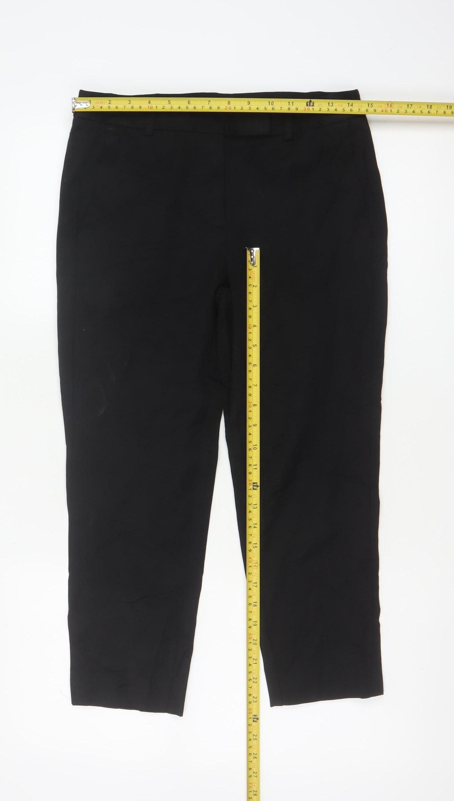 Marks & Spencer Women Black UK 10 Tapered Tailored Work Trousers