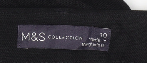 Marks & Spencer Women Black UK 10 Tapered Tailored Work Trousers