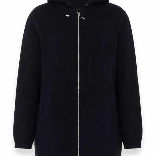 Marks & Spencer Women Navy Blue UK 16 Long Full Zip Hooded Tunic