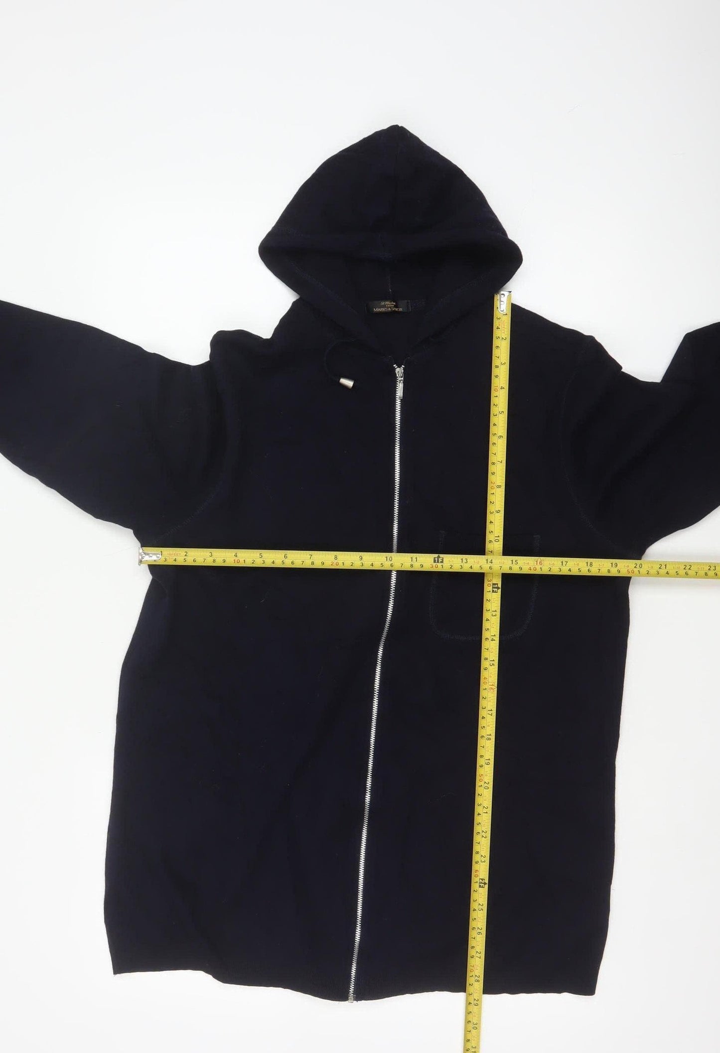 Marks & Spencer Women Navy Blue UK 16 Long Full Zip Hooded Tunic