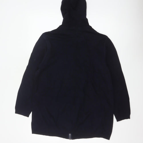 Marks & Spencer Women Navy Blue UK 16 Long Full Zip Hooded Tunic
