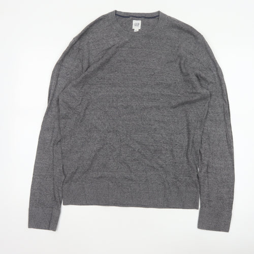 GAP Men’s Grey M Crew Neck Cotton Blend Knit Pullover Jumper