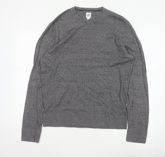 GAP Men’s Grey M Crew Neck Cotton Blend Knit Pullover Jumper