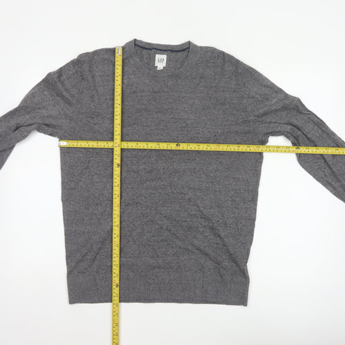 GAP Men’s Grey M Crew Neck Cotton Blend Knit Pullover Jumper