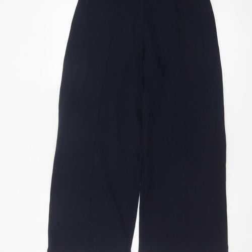 White Label The White Company Women Navy UK 12 High Rise Wide-Leg Trousers