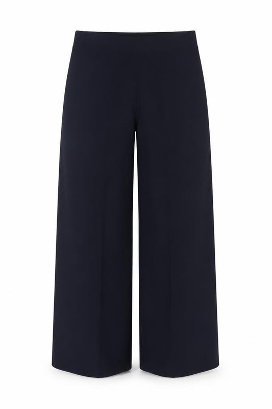 White Label The White Company Women Navy UK 12 High Rise Wide-Leg Trousers