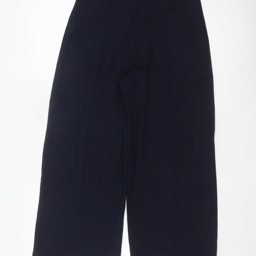 White Label The White Company Women Navy UK 12 High Rise Wide-Leg Trousers