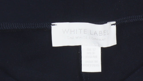 White Label The White Company Women Navy UK 12 High Rise Wide-Leg Trousers
