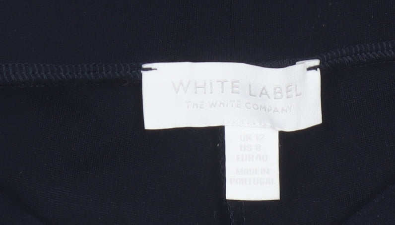 White Label The White Company Women Navy UK 12 High Rise Wide-Leg Trousers