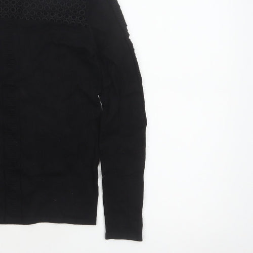 Principles Women’s Black Size 10 Crew Neck Lace Panel Knit Jumper