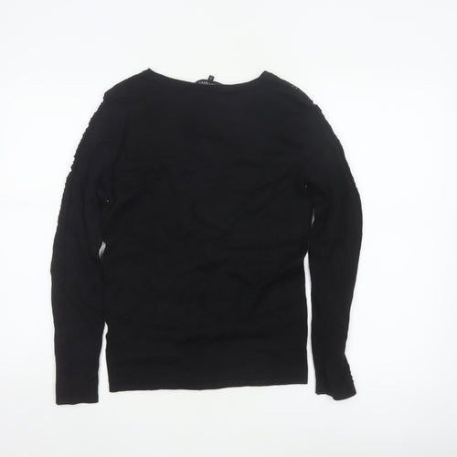 Principles Women’s Black Size 10 Crew Neck Lace Panel Knit Jumper
