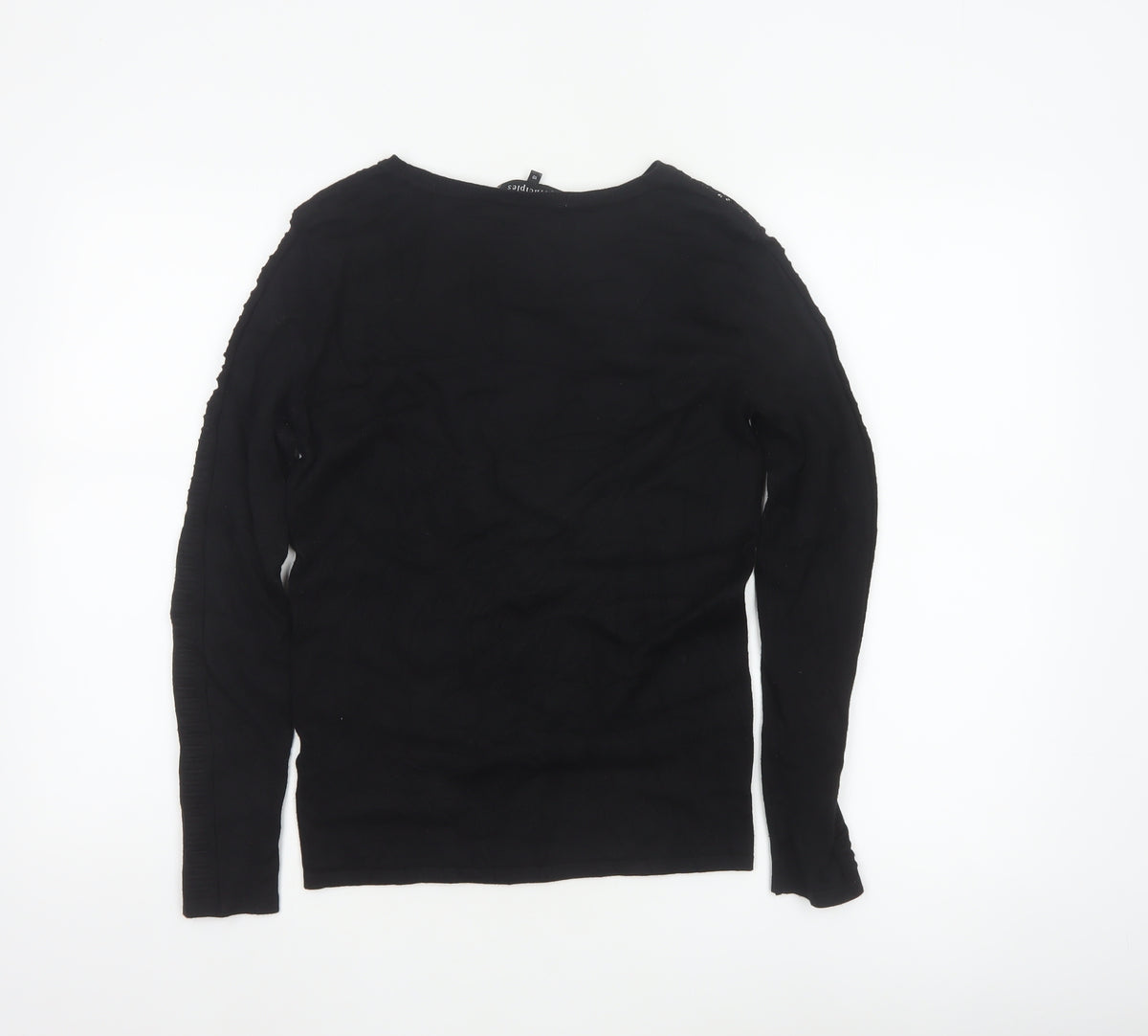 Principles Women’s Black Size 10 Crew Neck Lace Panel Knit Jumper