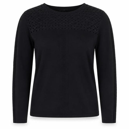 Principles Women’s Black Size 10 Crew Neck Lace Panel Knit Jumper