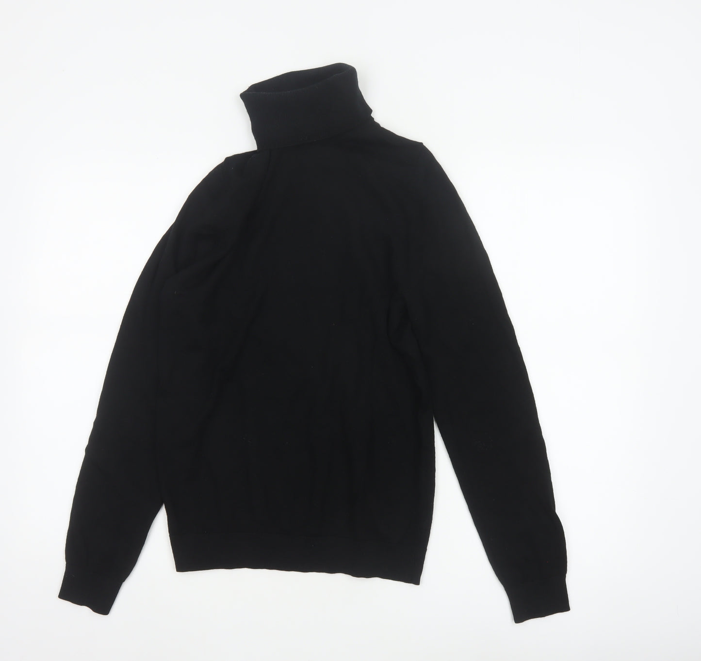 Marks and Spencer Men Black Small Merino Wool Roll Neck Pullover Jumper