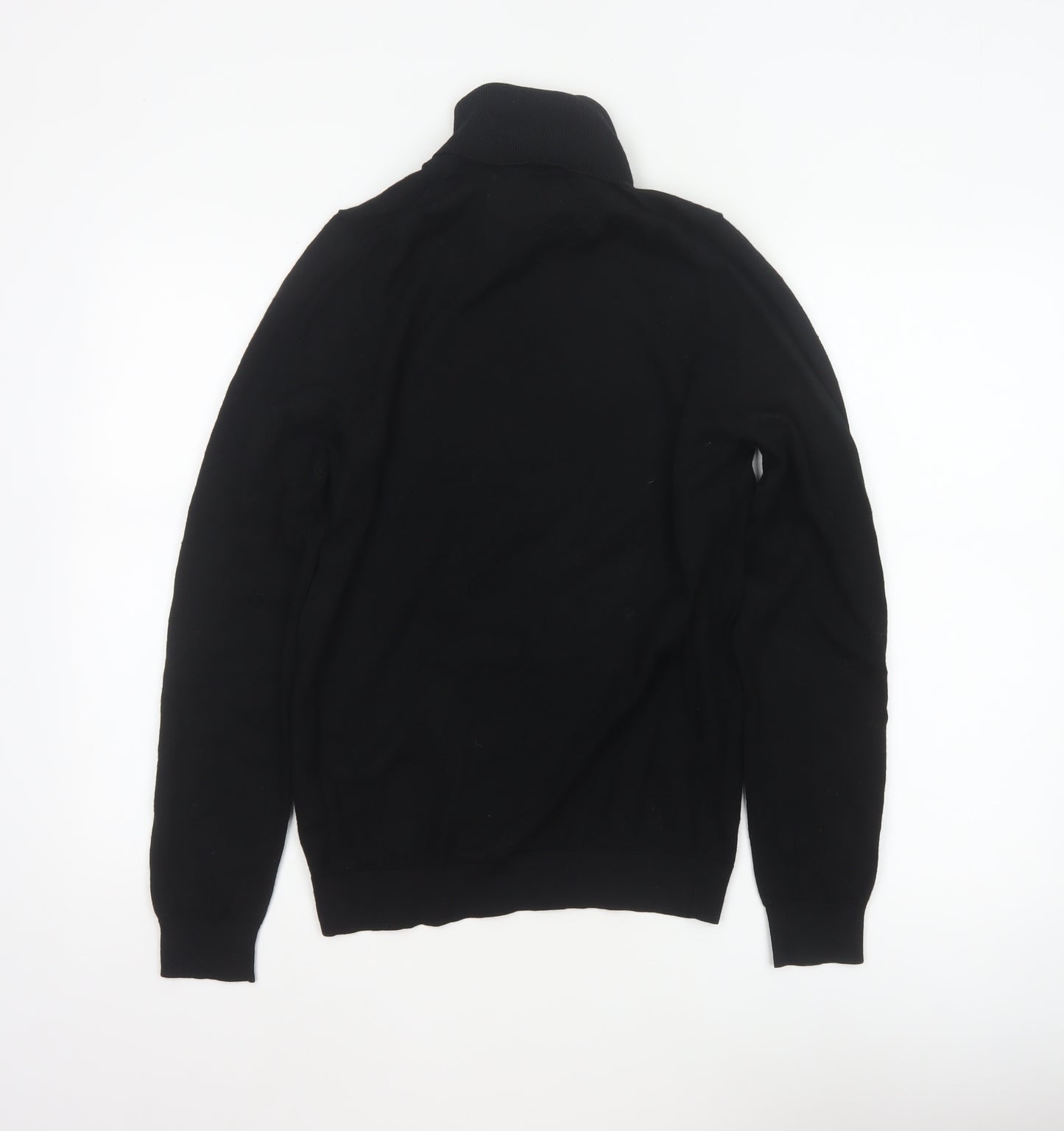 Marks and Spencer Men Black Small Merino Wool Roll Neck Pullover Jumper